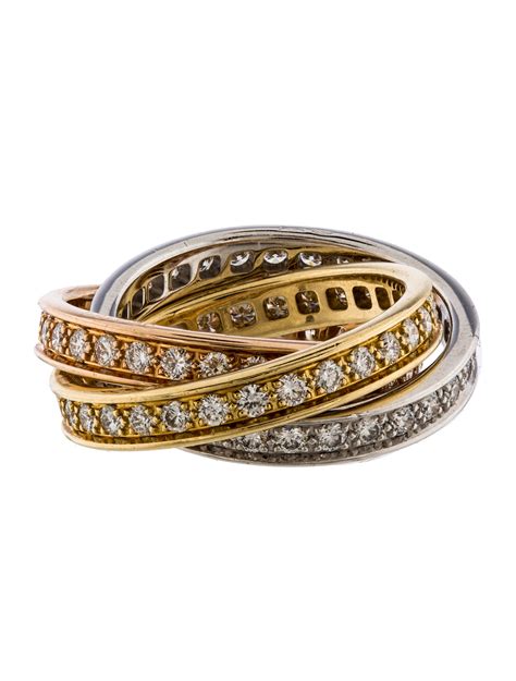 cartier trinity diamond ring replica|cartier trinity rolling ring.